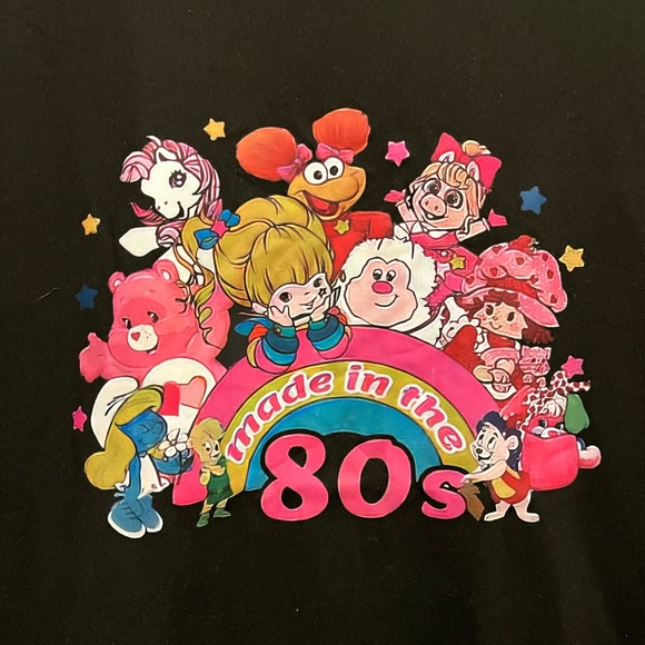 Kawaii Screen Printed “Made In The 80’s” Black Graphic T-Shirt - Picture 3 of 4